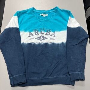 Aruba Tie Dye Graphic Crewneck Sweatshirt Atlantic Outfitters Size S Long Sleeve